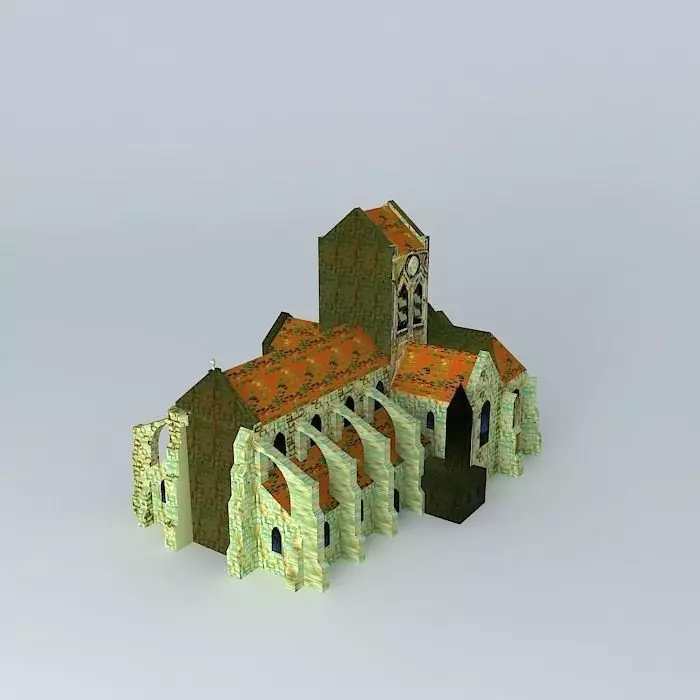 Church Auvers sur Oise Van Gogh painted Free 3D model