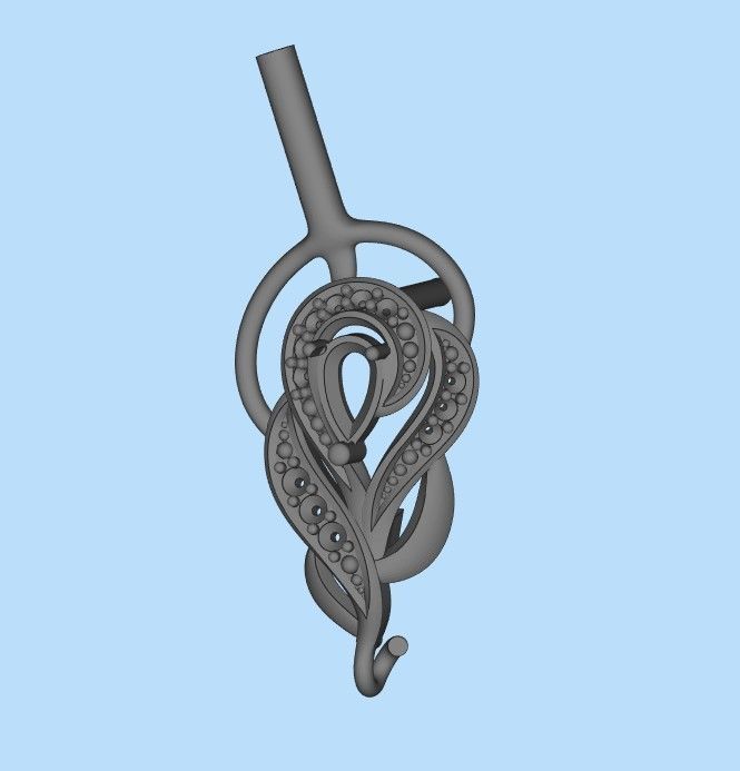 Women Earrings  with gems and diamonds 3dm stl 3D print model 3D print model_24