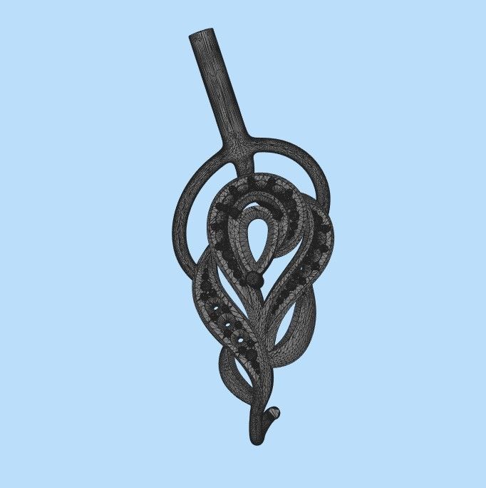 Women Earrings  with gems and diamonds 3dm stl 3D print model 3D print model_28