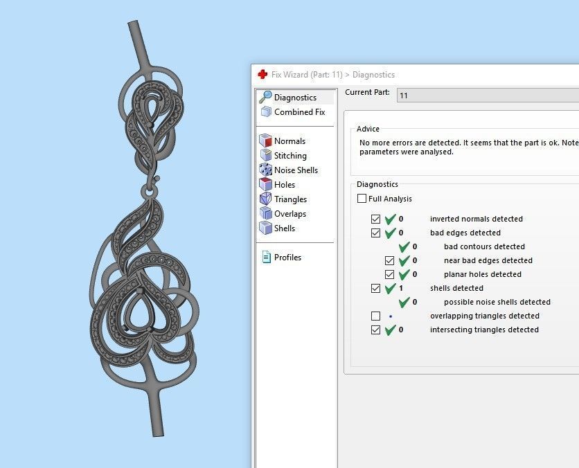 Women Earrings  with gems and diamonds 3dm stl 3D print model 3D print model_23