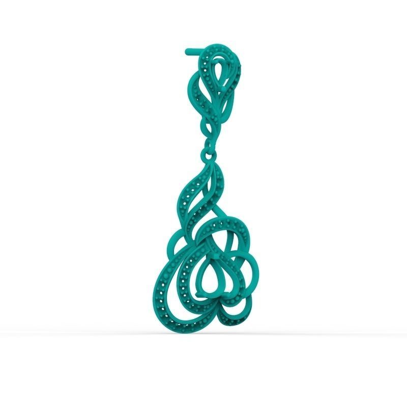 Women Earrings  with gems and diamonds 3dm stl 3D print model 3D print model_22