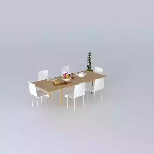 Dining table with breakfast