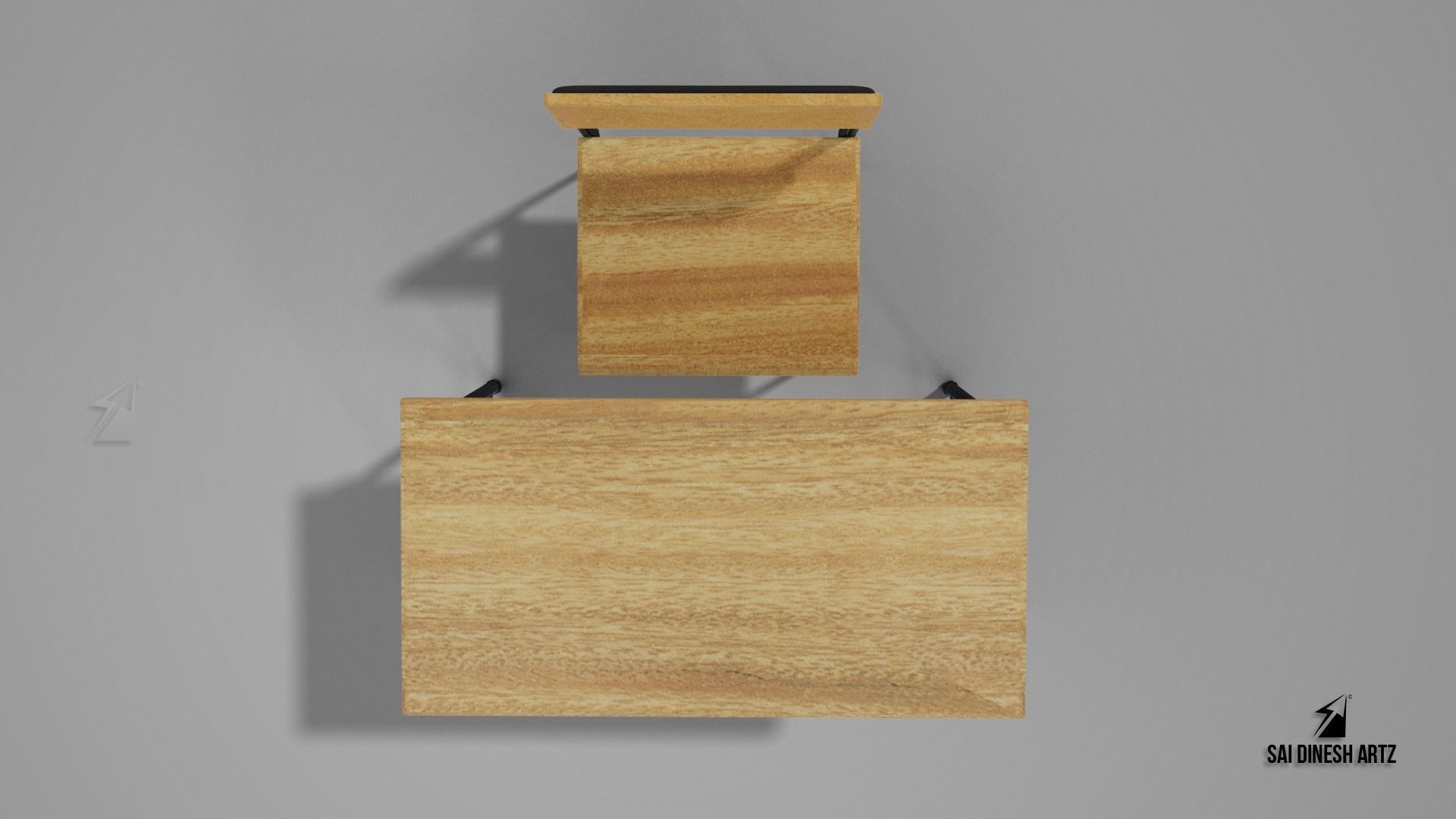 Table and Chair Low-poly 3D model_4