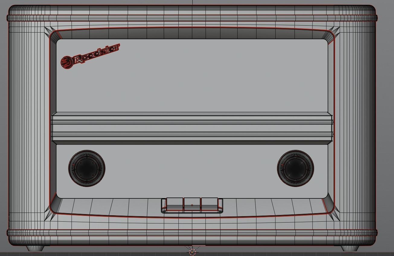Roadstar retro radio 3D model_4
