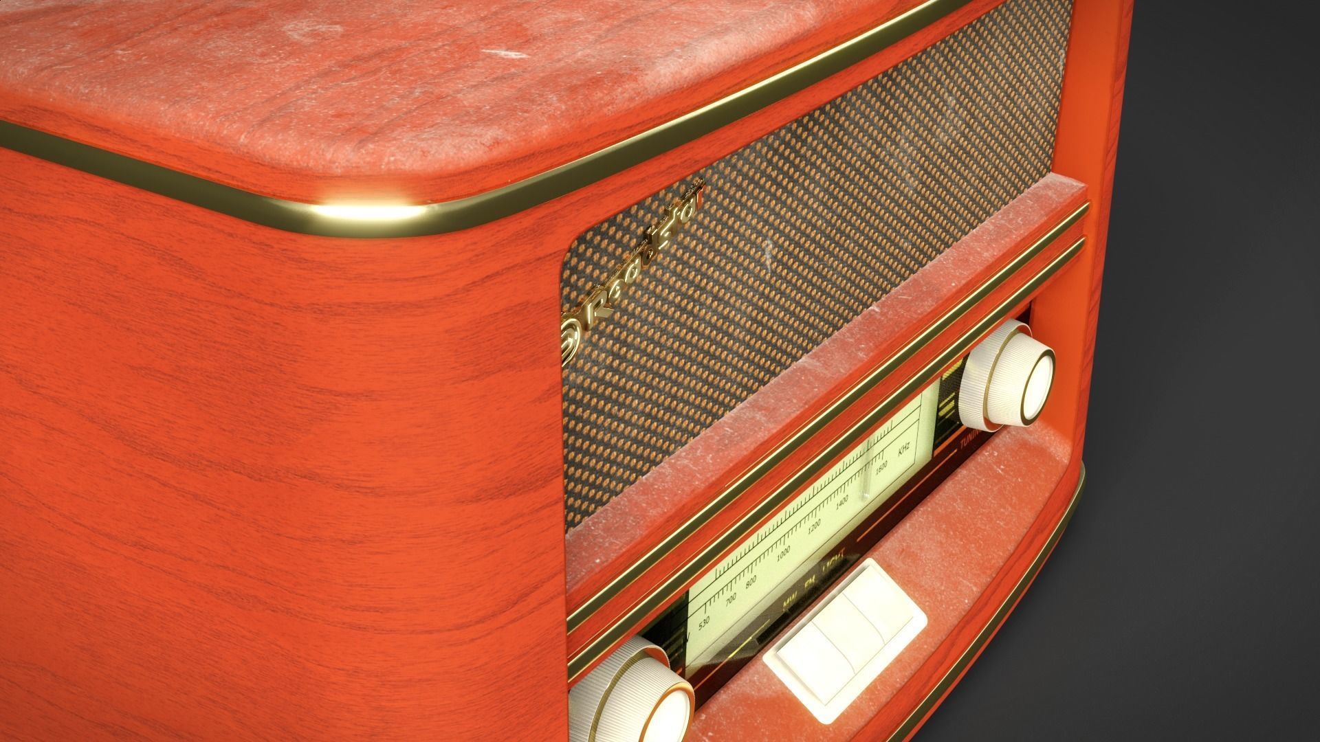 Roadstar retro radio 3D model_3