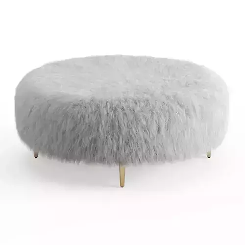 Mongolian Lamb Galleria Ottoman 3D model