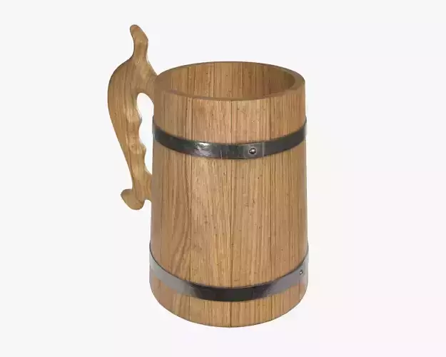 Beer mug wooden 01