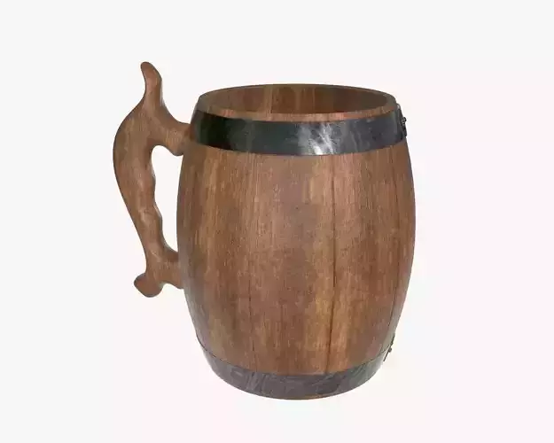Beer mug wooden 02