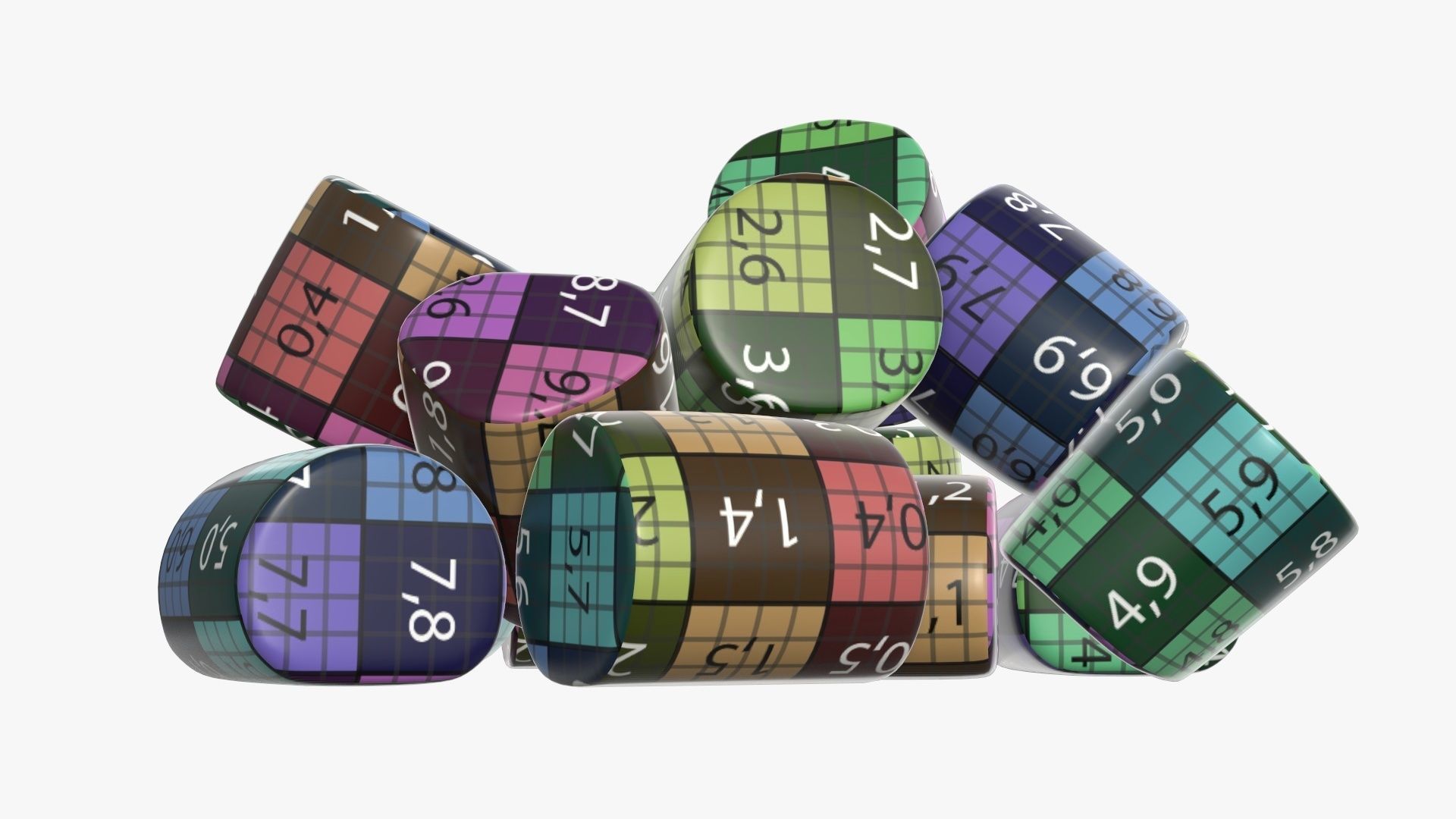 Marshmallows candy cylindrical shape 3D model_10