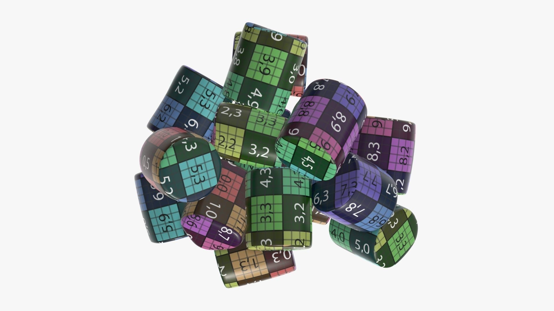 Marshmallows candy cylindrical shape 3D model_13