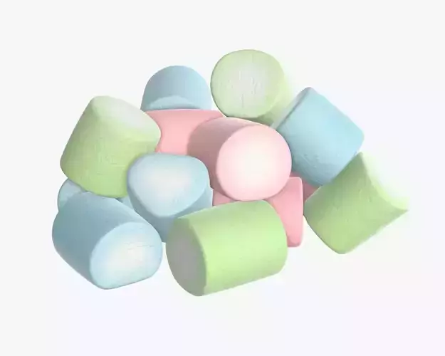 Marshmallows candy cylindrical shape