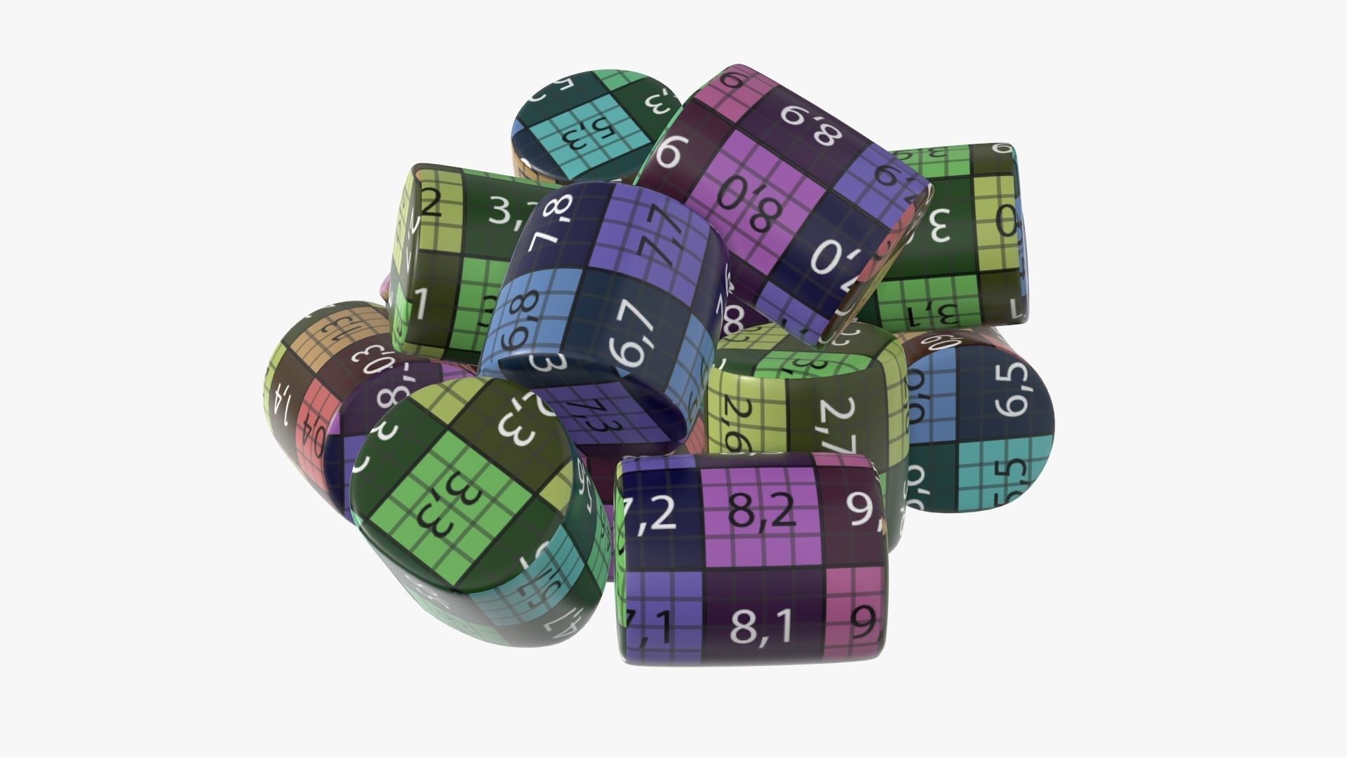 Marshmallows candy cylindrical shape 3D model_11