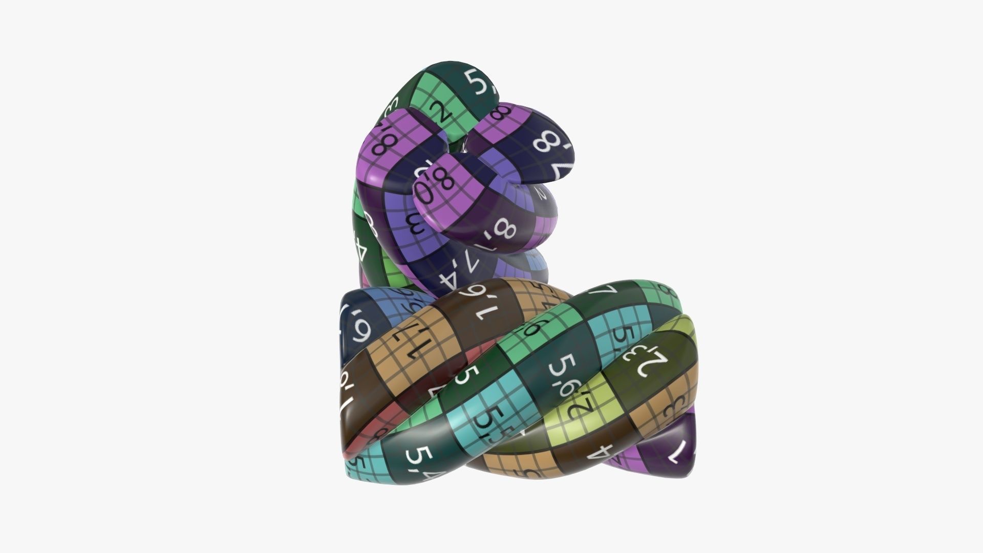 Marshmallows candy cylindrical twisted 3D model_11