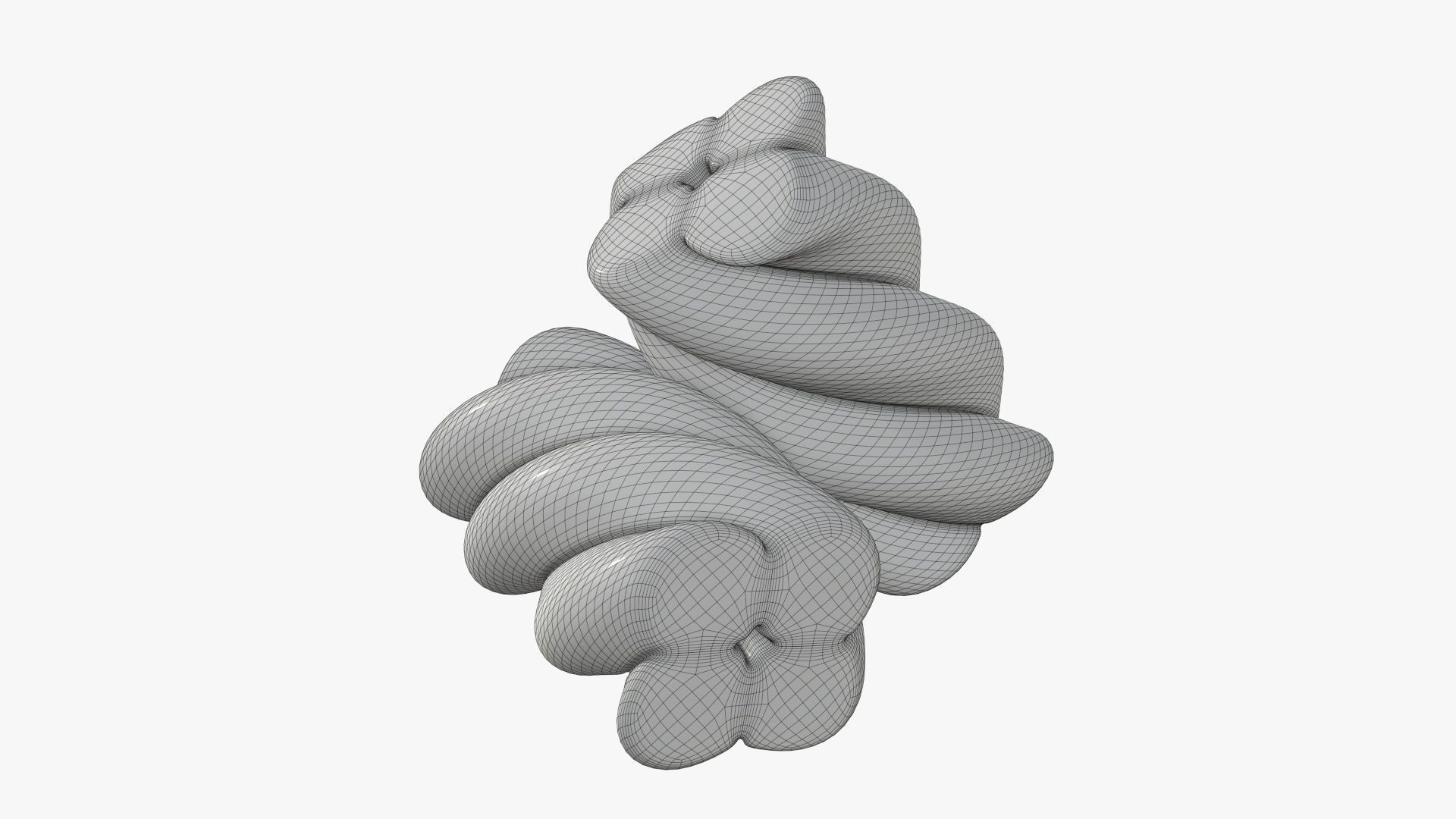 Marshmallows candy cylindrical twisted 3D model_8