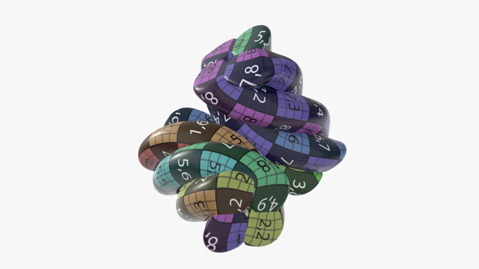 Marshmallows candy cylindrical twisted 3D model_12