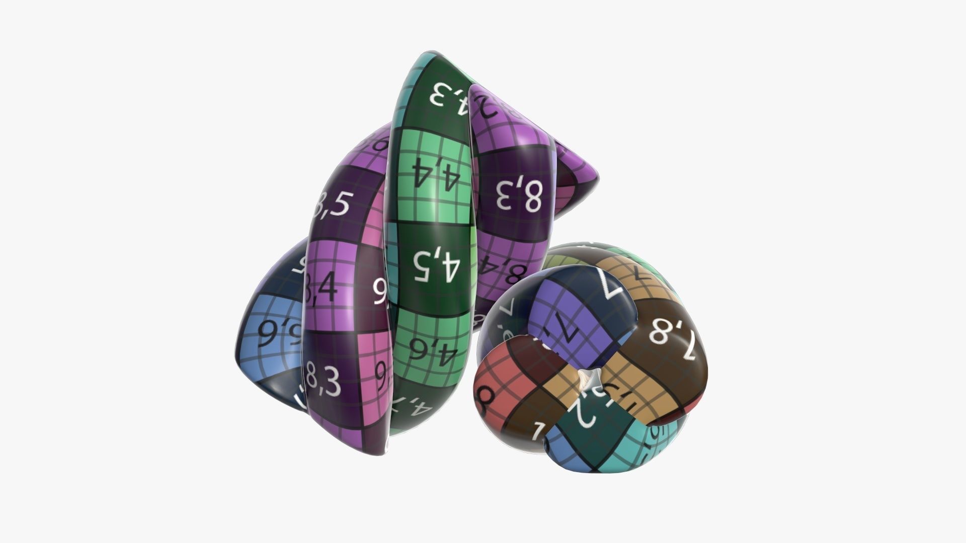 Marshmallows candy cylindrical twisted 3D model_10