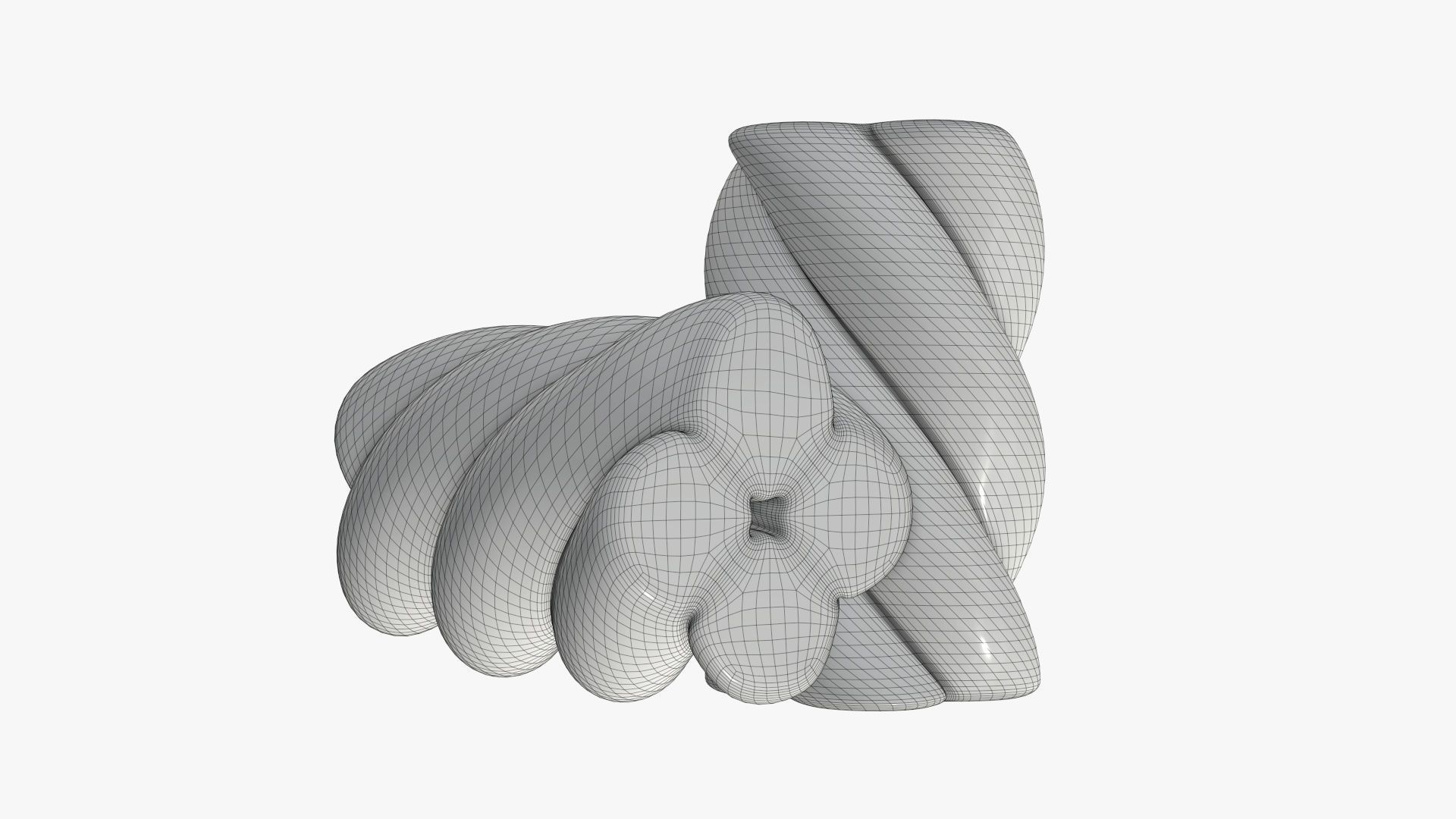 Marshmallows candy cylindrical twisted 3D model_9