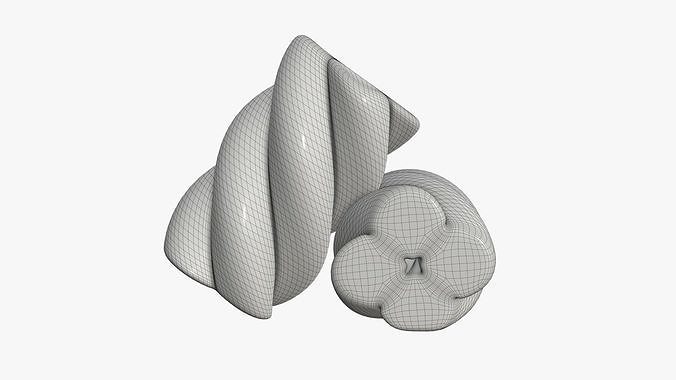 Marshmallows candy cylindrical twisted 3D model 6