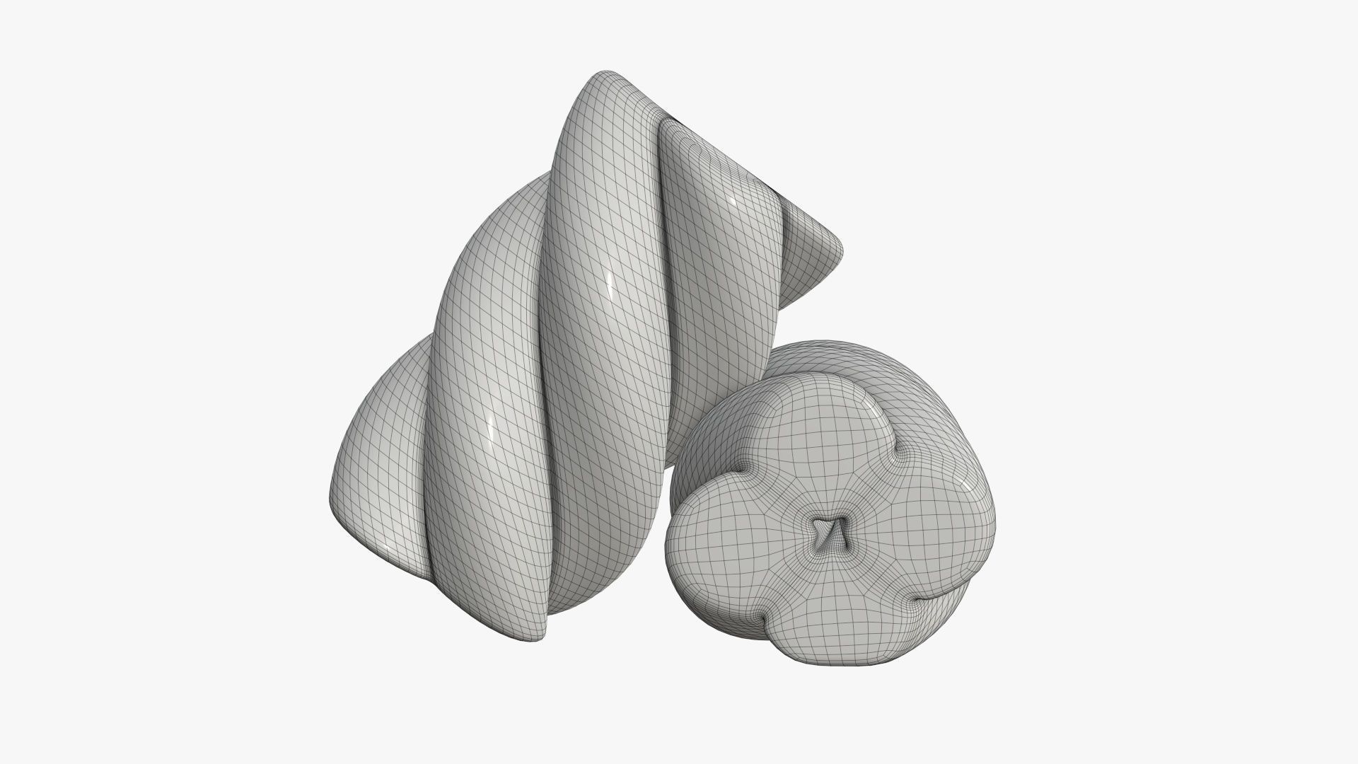 Marshmallows candy cylindrical twisted 3D model_6