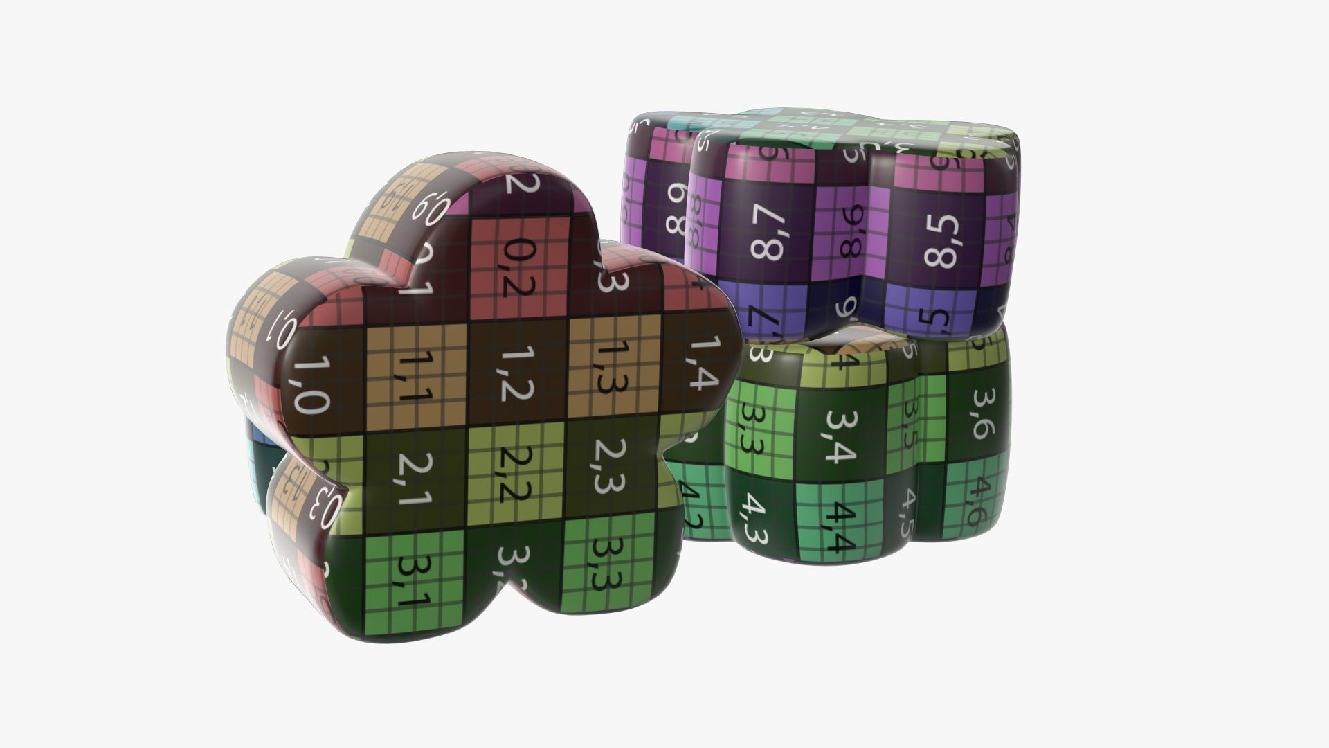 Marshmallows candy flower shape 3D model_11