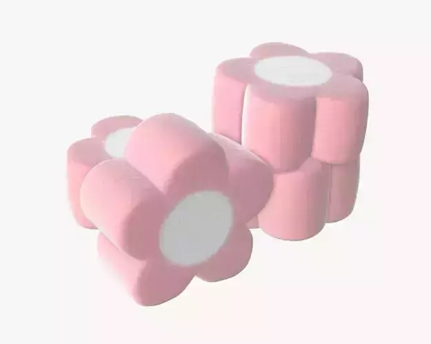 Marshmallows candy flower shape
