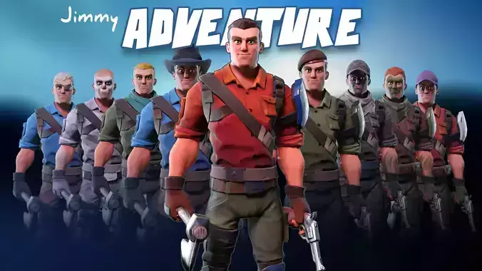 Jimmy adventure - Stylized character Low-poly 3D model