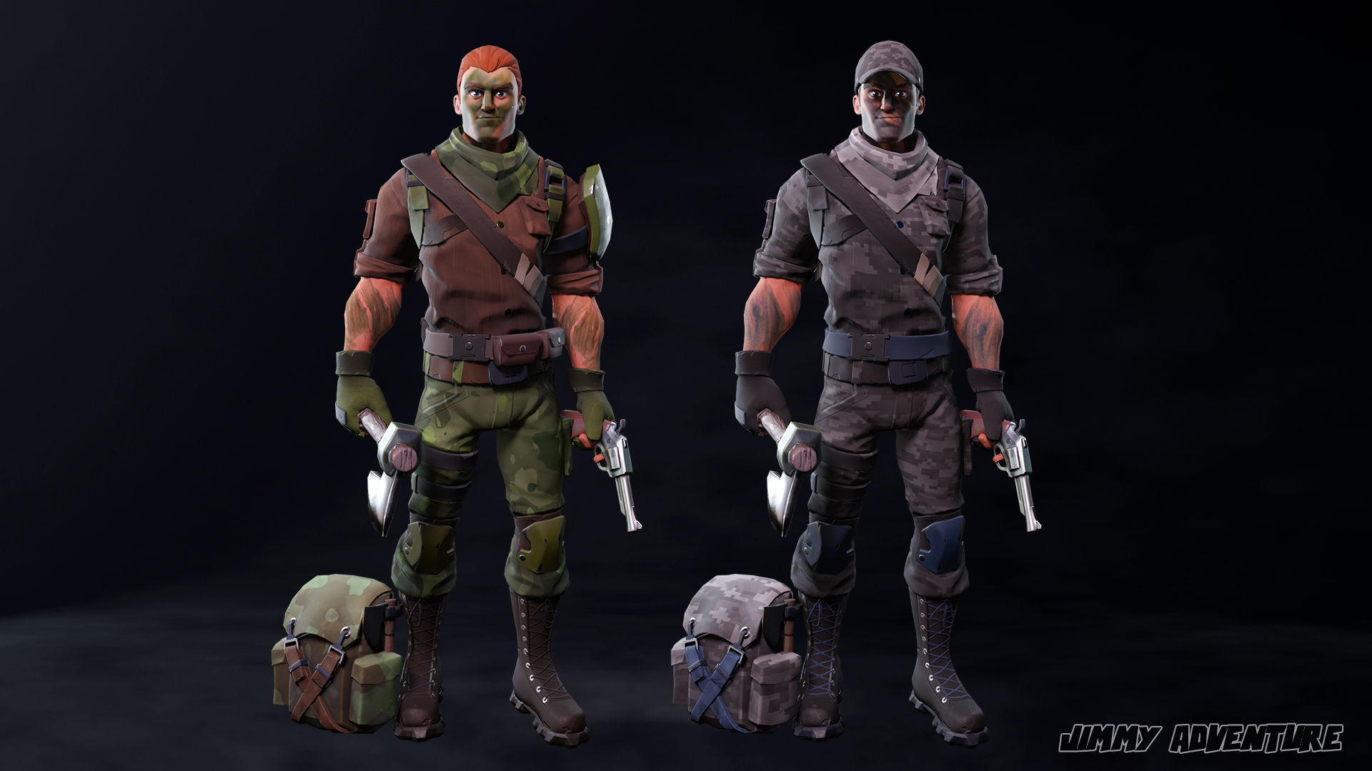 Jimmy adventure - Stylized character Low-poly 3D model_9
