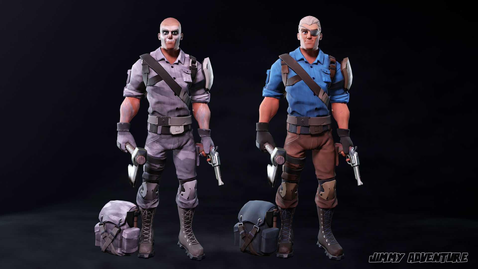 Jimmy adventure - Stylized character Low-poly 3D model_10