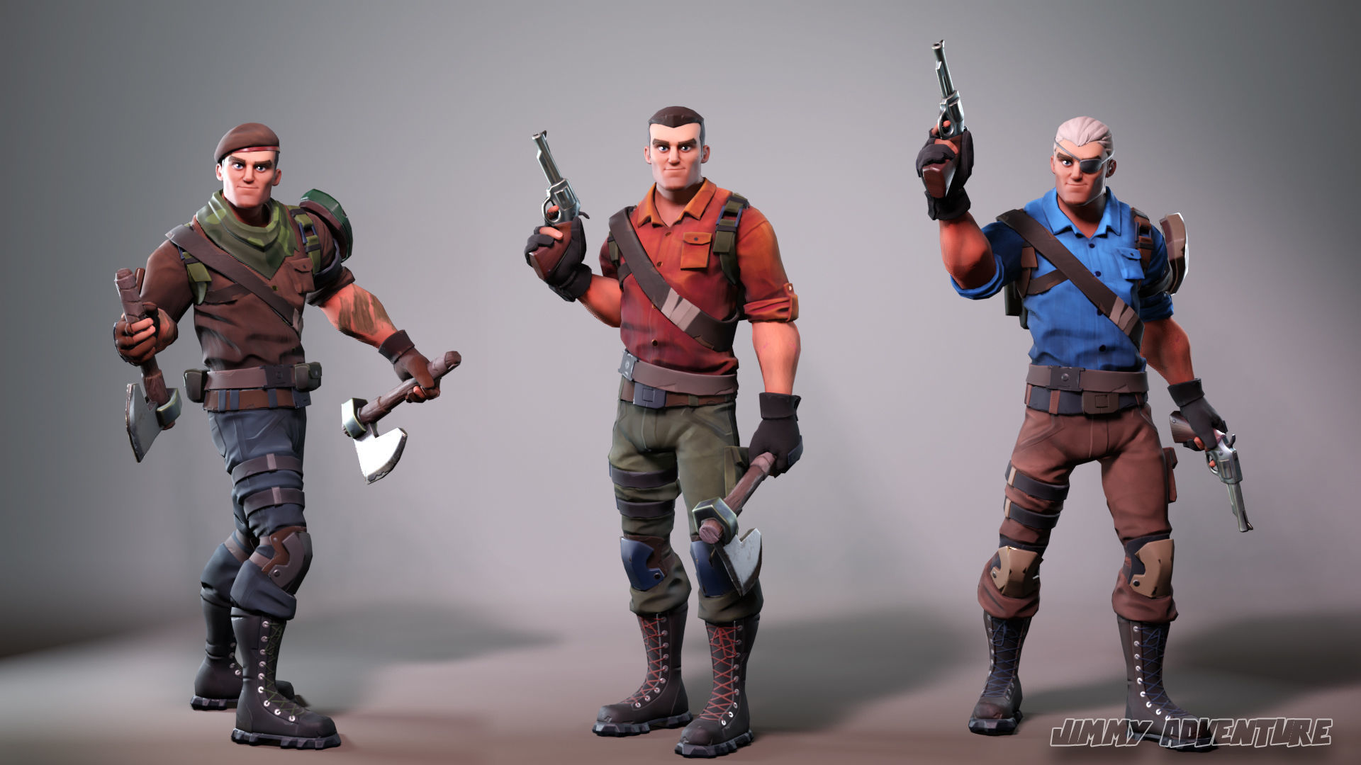 Jimmy adventure - Stylized character Low-poly 3D model_6