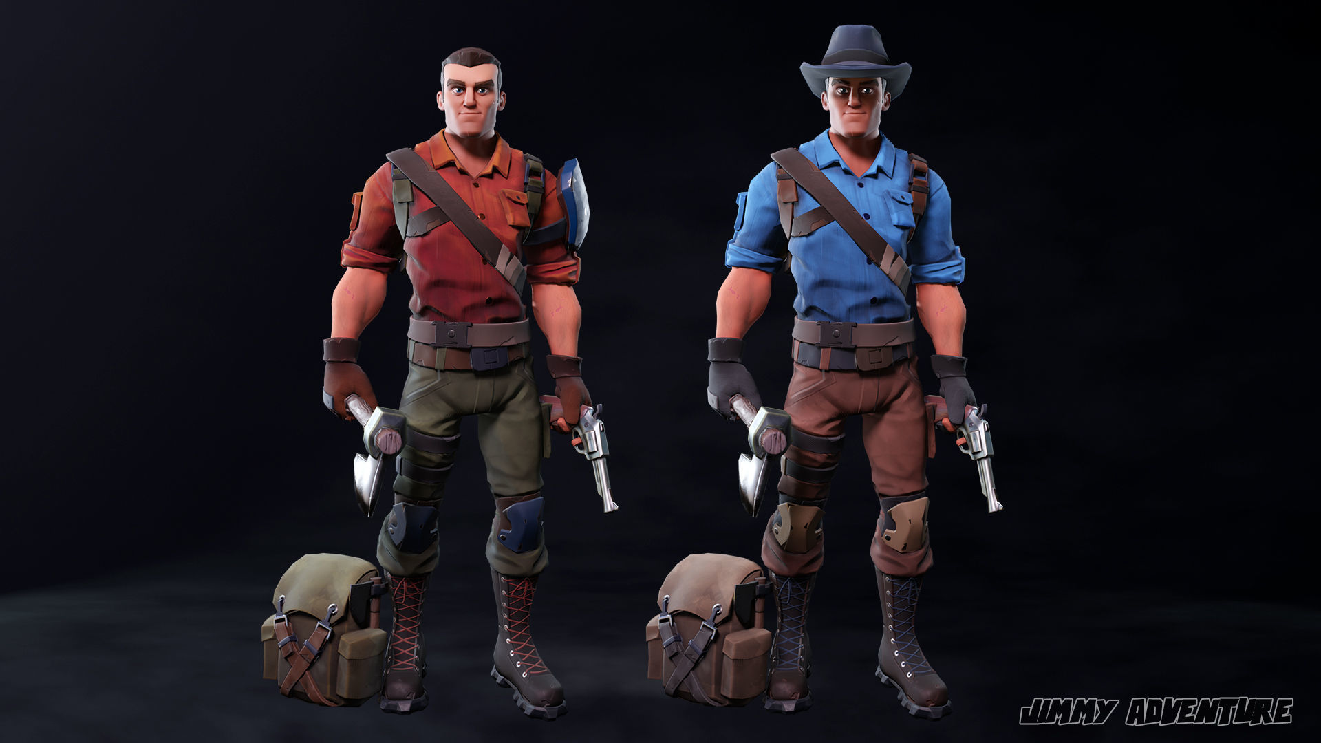 Jimmy adventure - Stylized character Low-poly 3D model_7