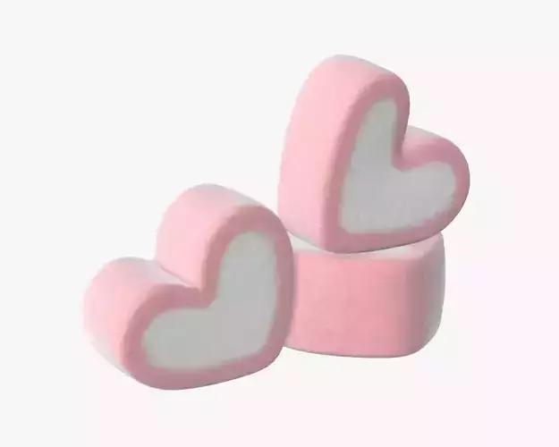 Marshmallows candy heart shape