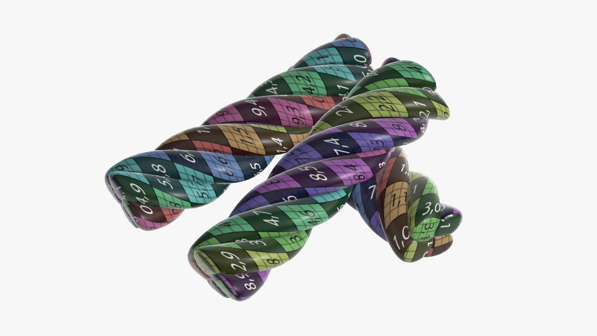 Marshmallows colorful candy spiral shape 3D model_10