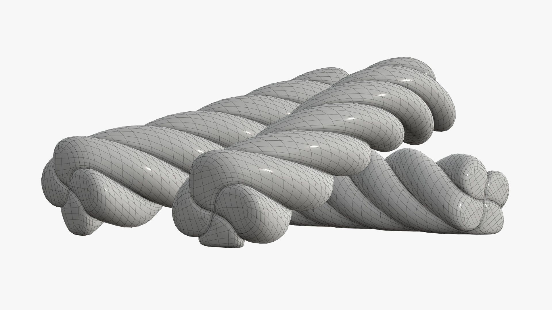 Marshmallows colorful candy spiral shape 3D model_7