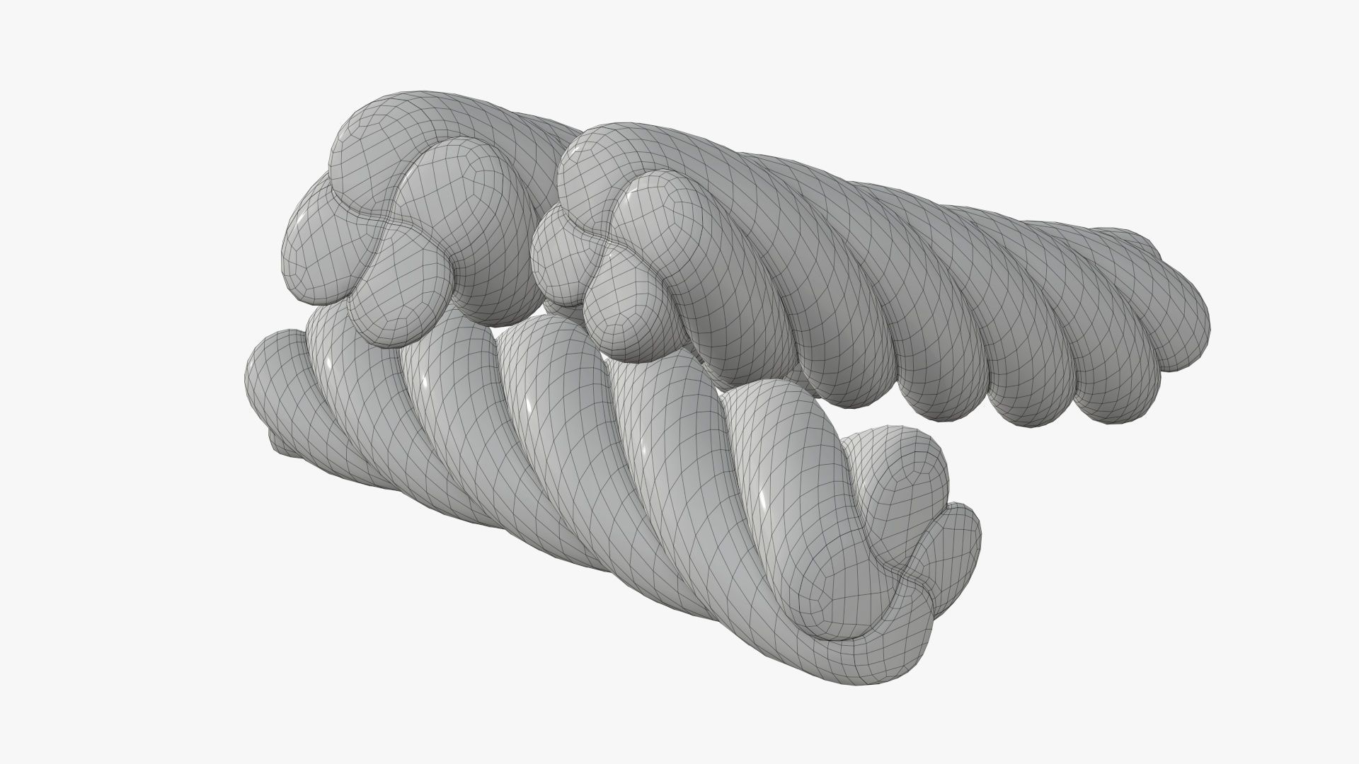 Marshmallows colorful candy spiral shape 3D model_8