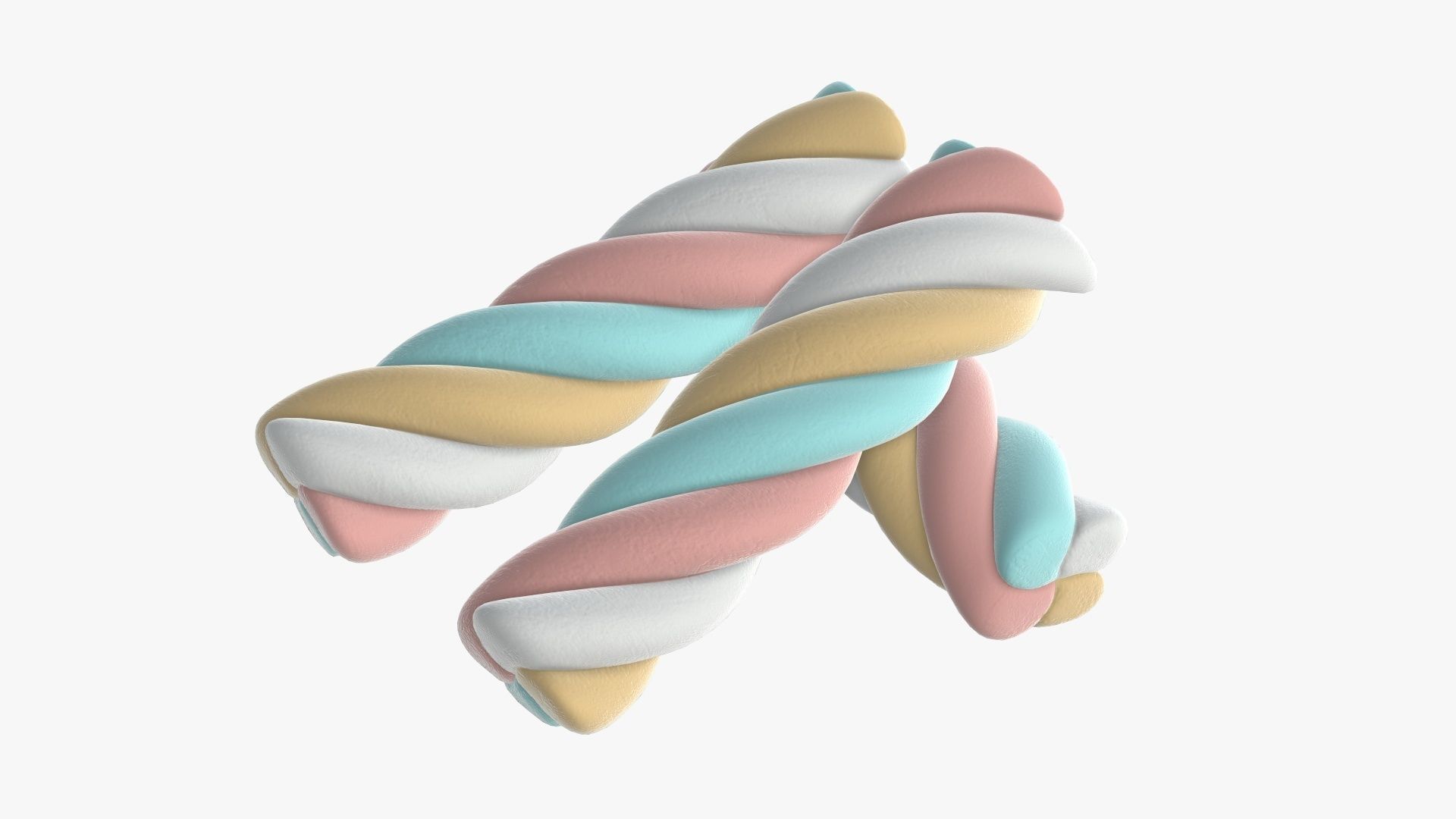 Marshmallows colorful candy spiral shape 3D model_2