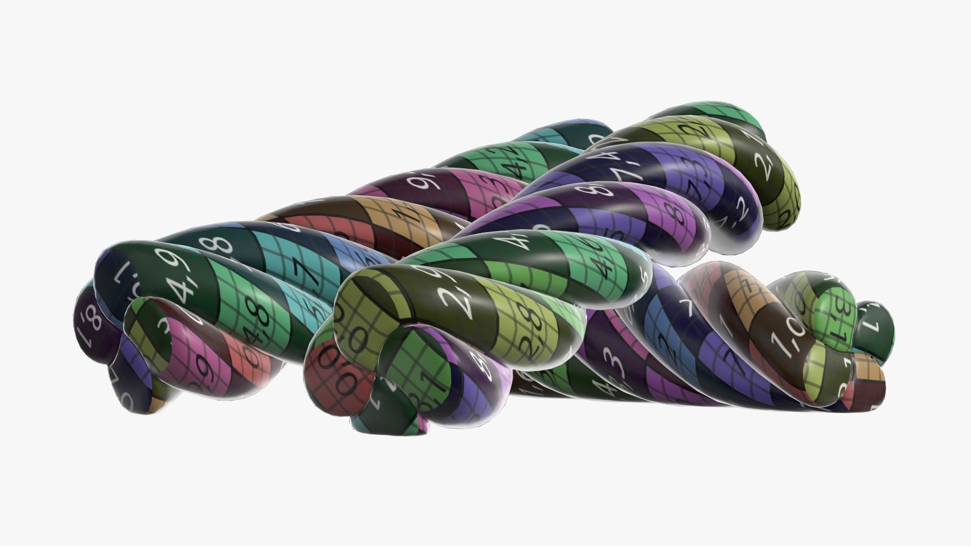 Marshmallows colorful candy spiral shape 3D model_11