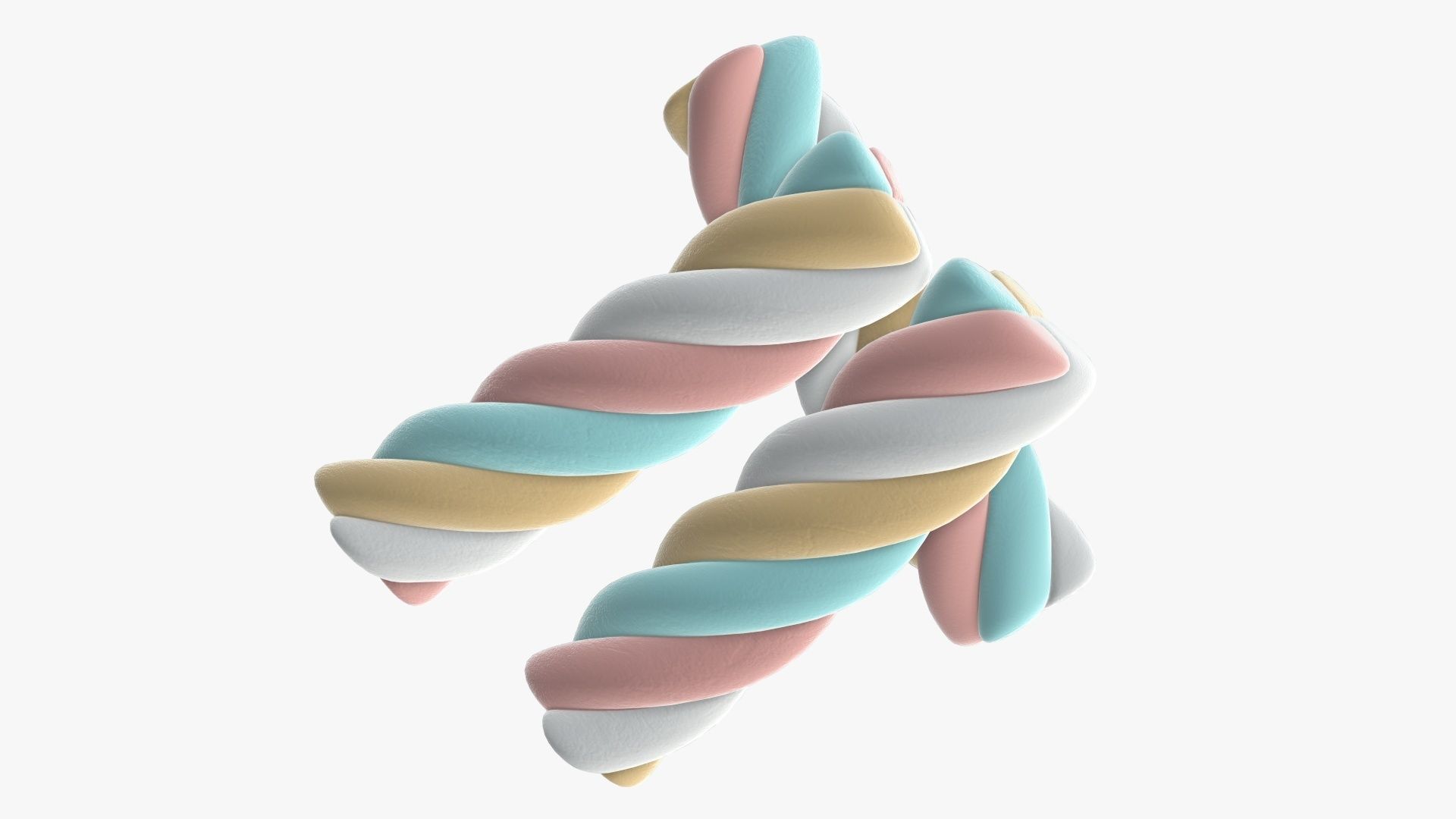Marshmallows colorful candy spiral shape 3D model_5