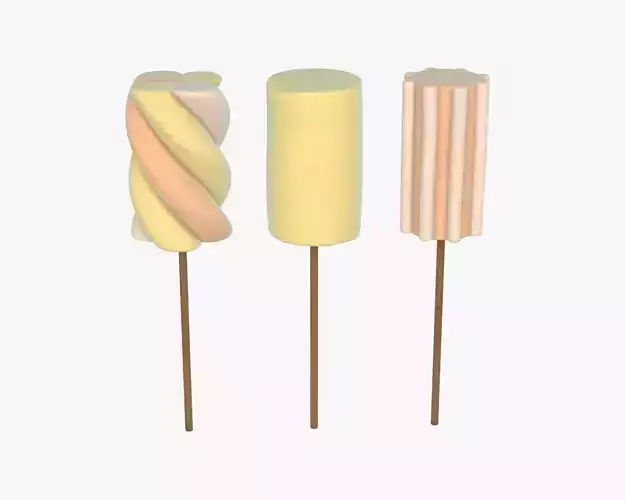 Marshmallows colorful on sticks