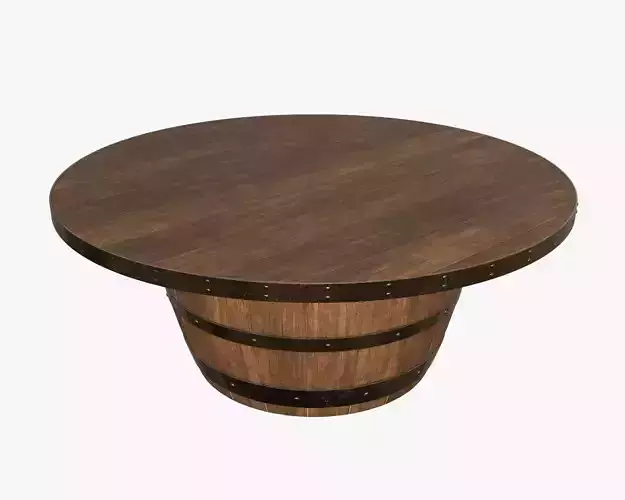 Wooden barrel coffee table
