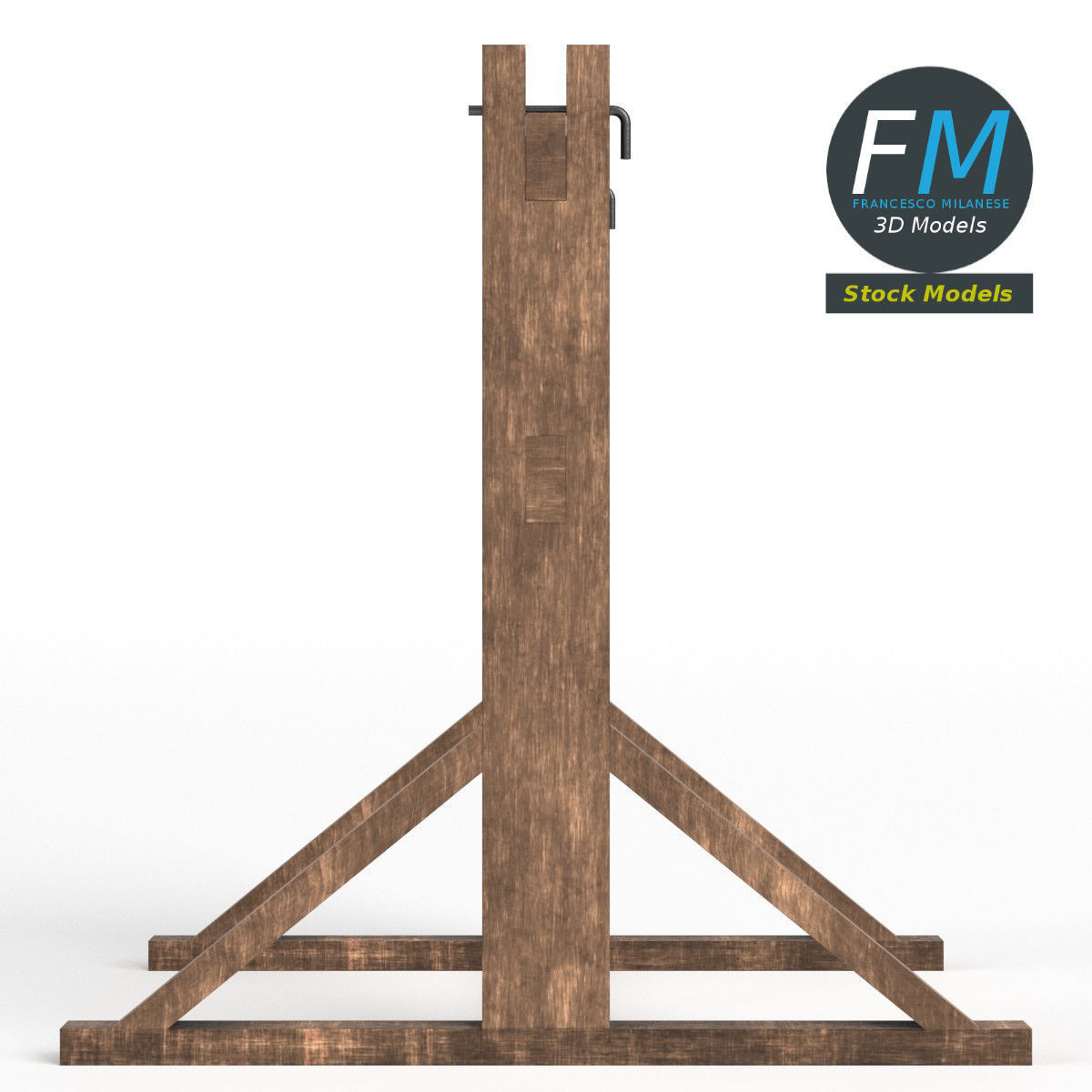Medieval pillory 3D model_4