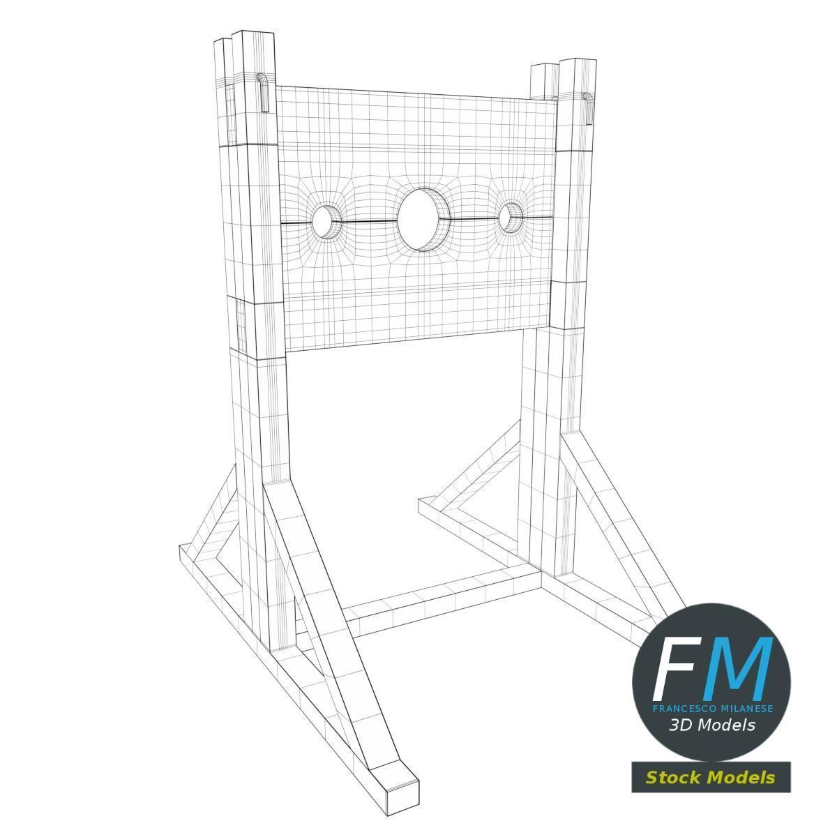 Medieval pillory 3D model_7