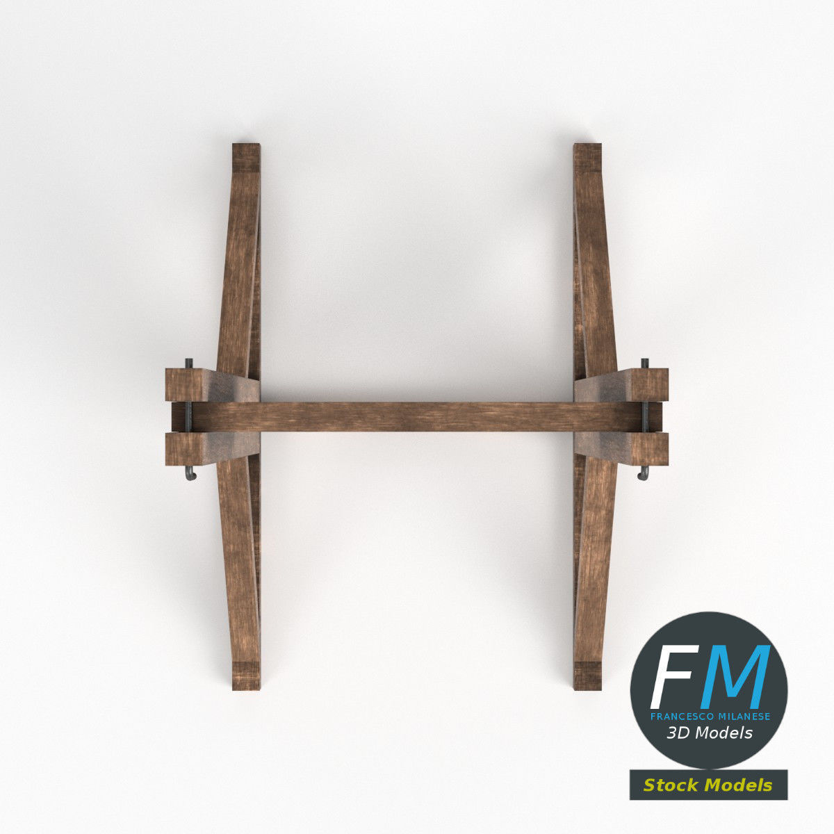 Medieval pillory 3D model_6