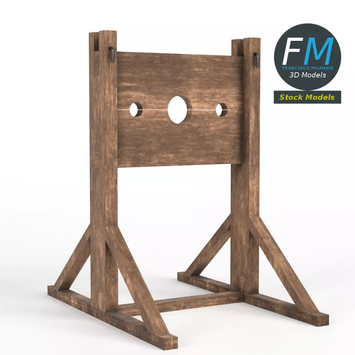 Medieval pillory 3D model_0