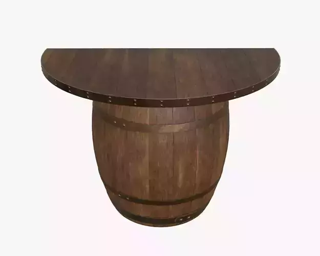 Wooden barrel console table 3D model