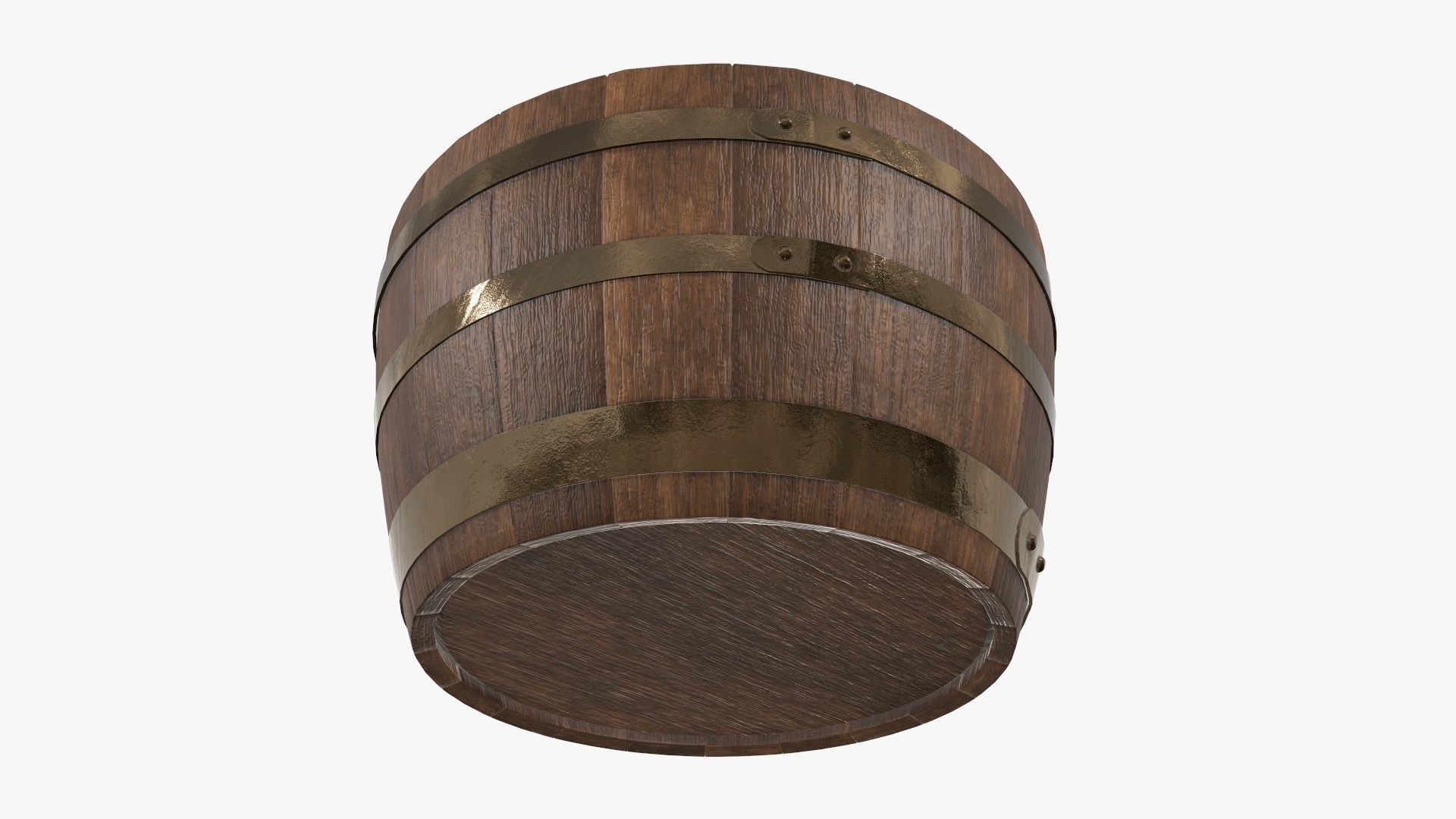 Wooden barrel half table 3D model_5