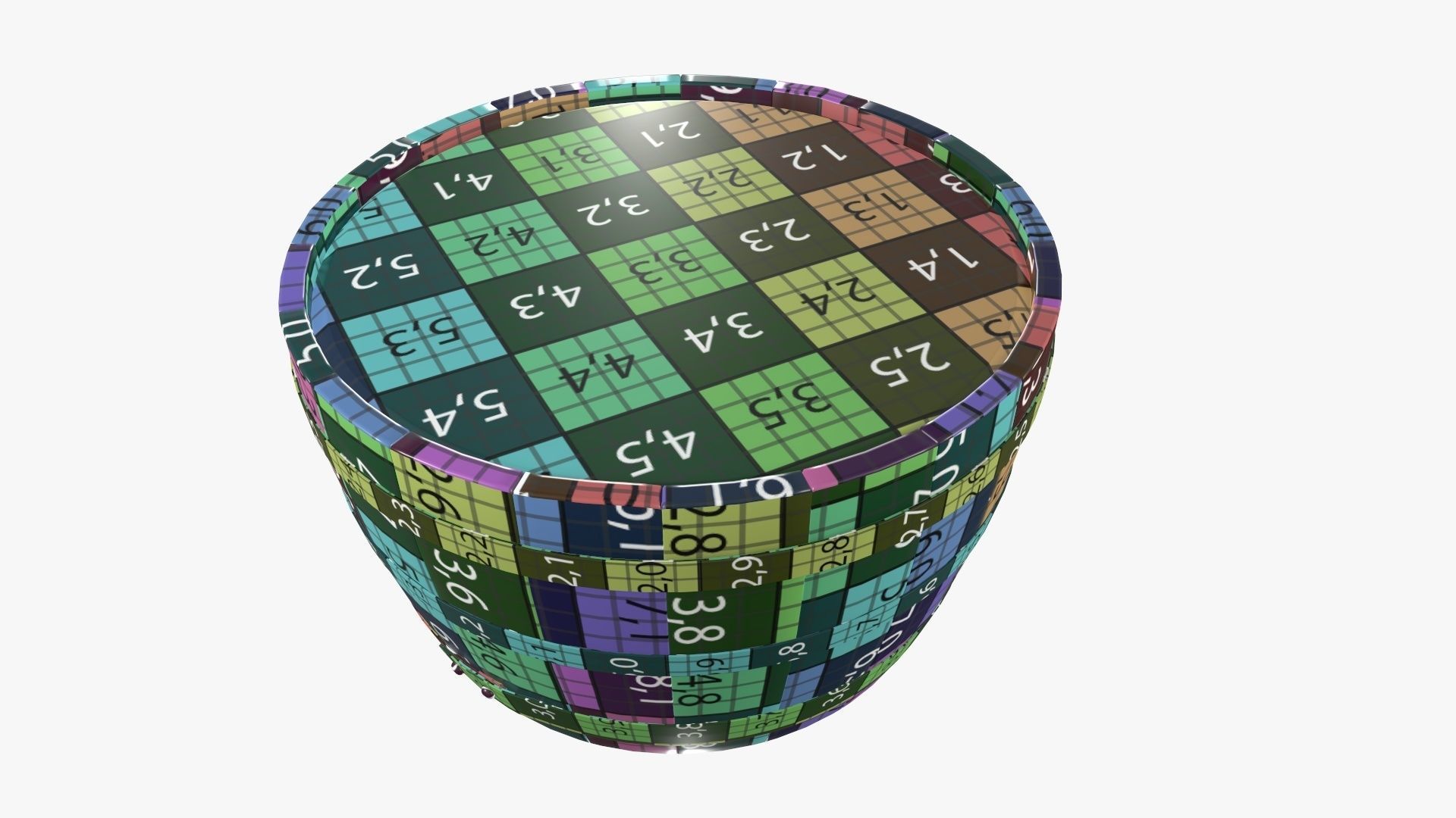 Wooden barrel half table 3D model_12