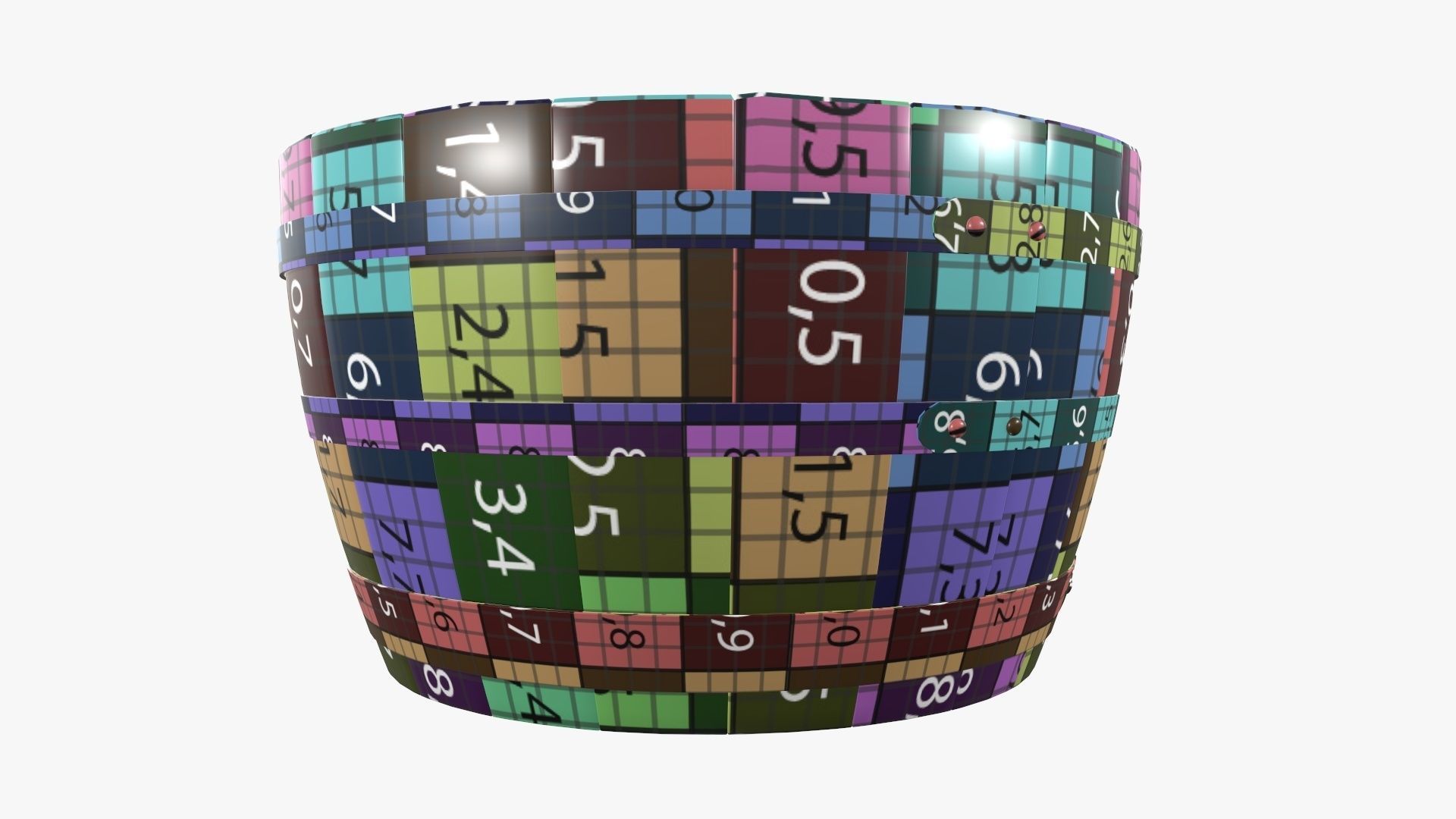 Wooden barrel half table 3D model_11