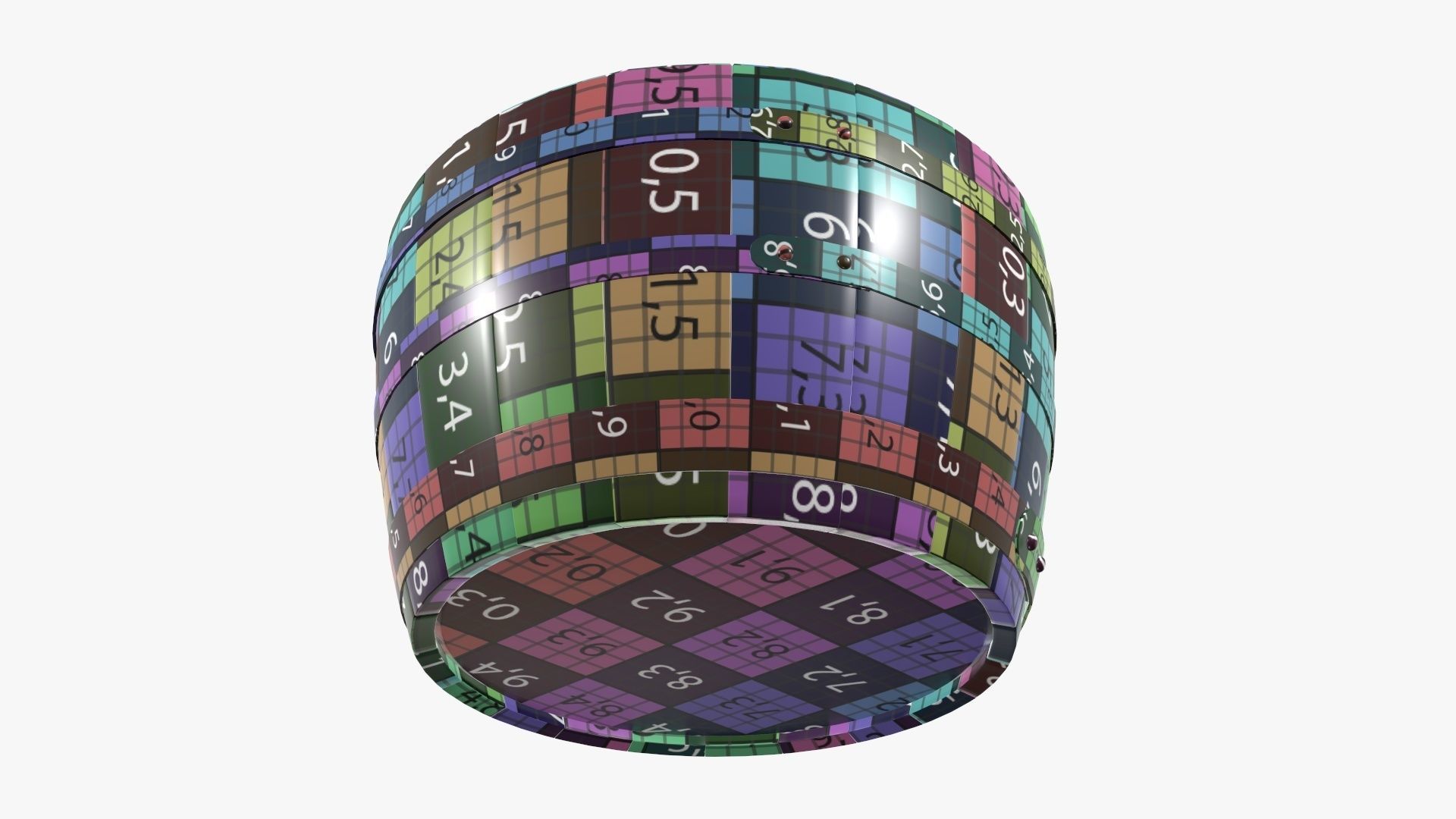 Wooden barrel half table 3D model_13