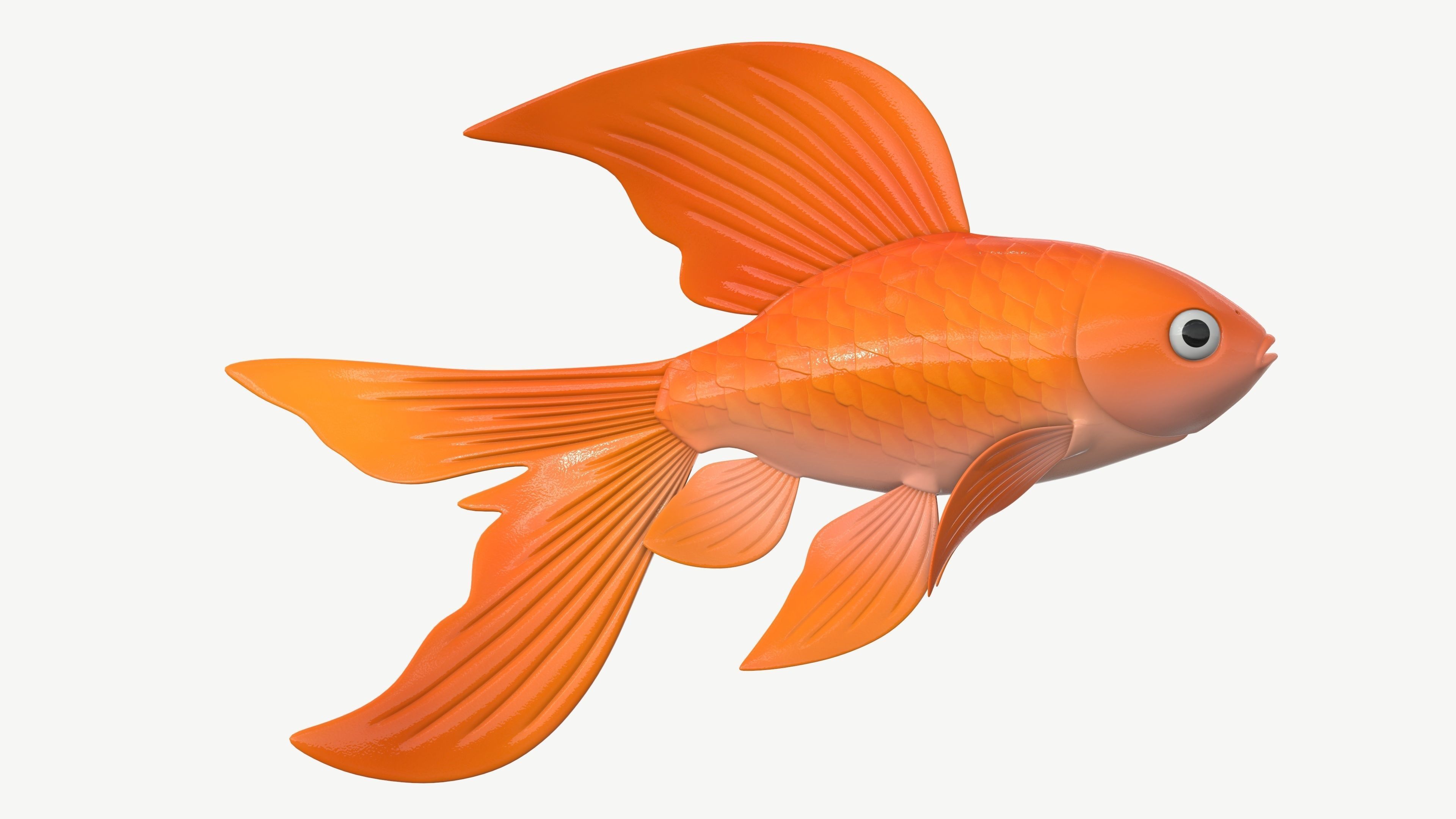 Goldfish cartoon 3D model_2