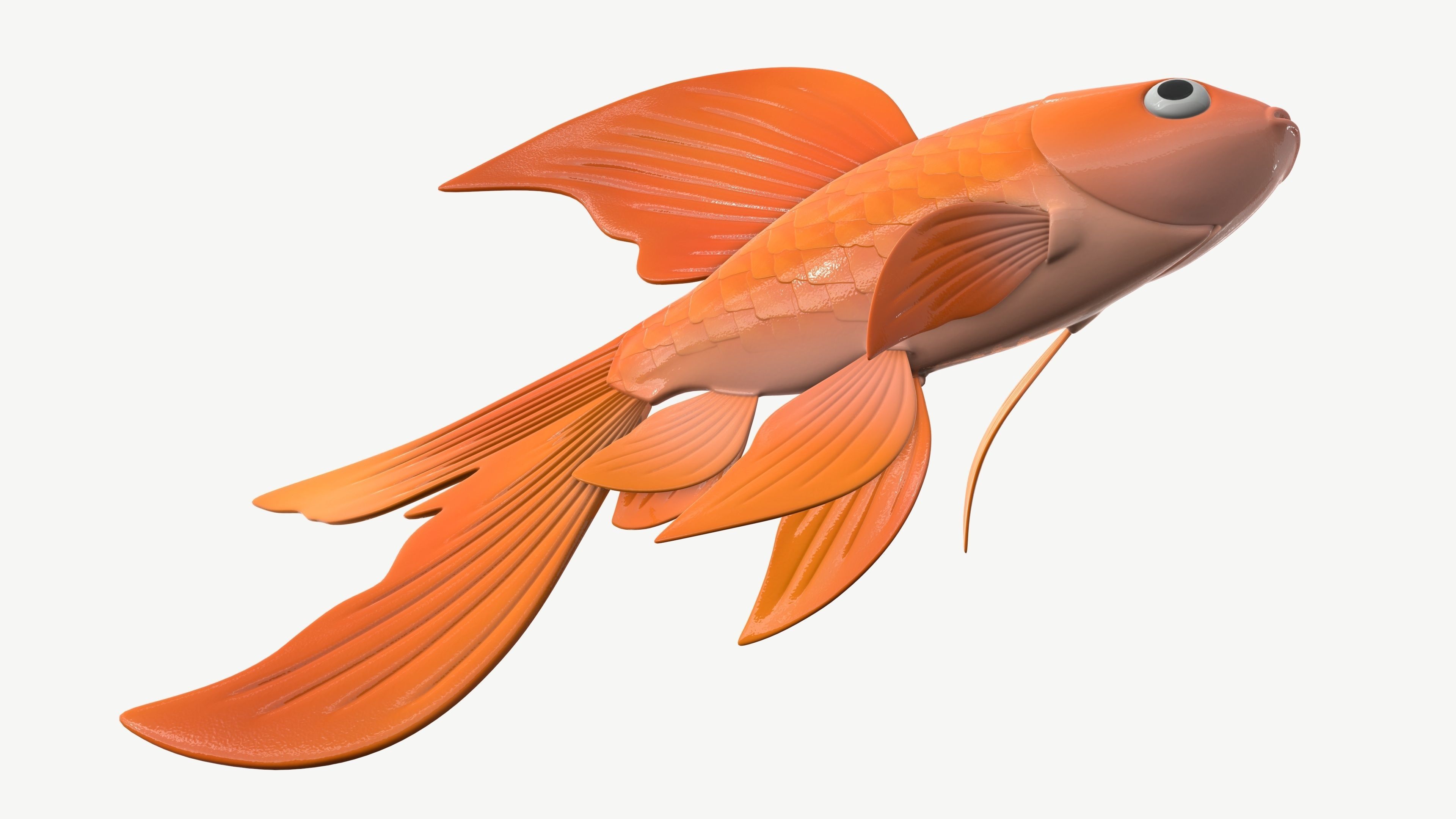 Goldfish cartoon 3D model_4